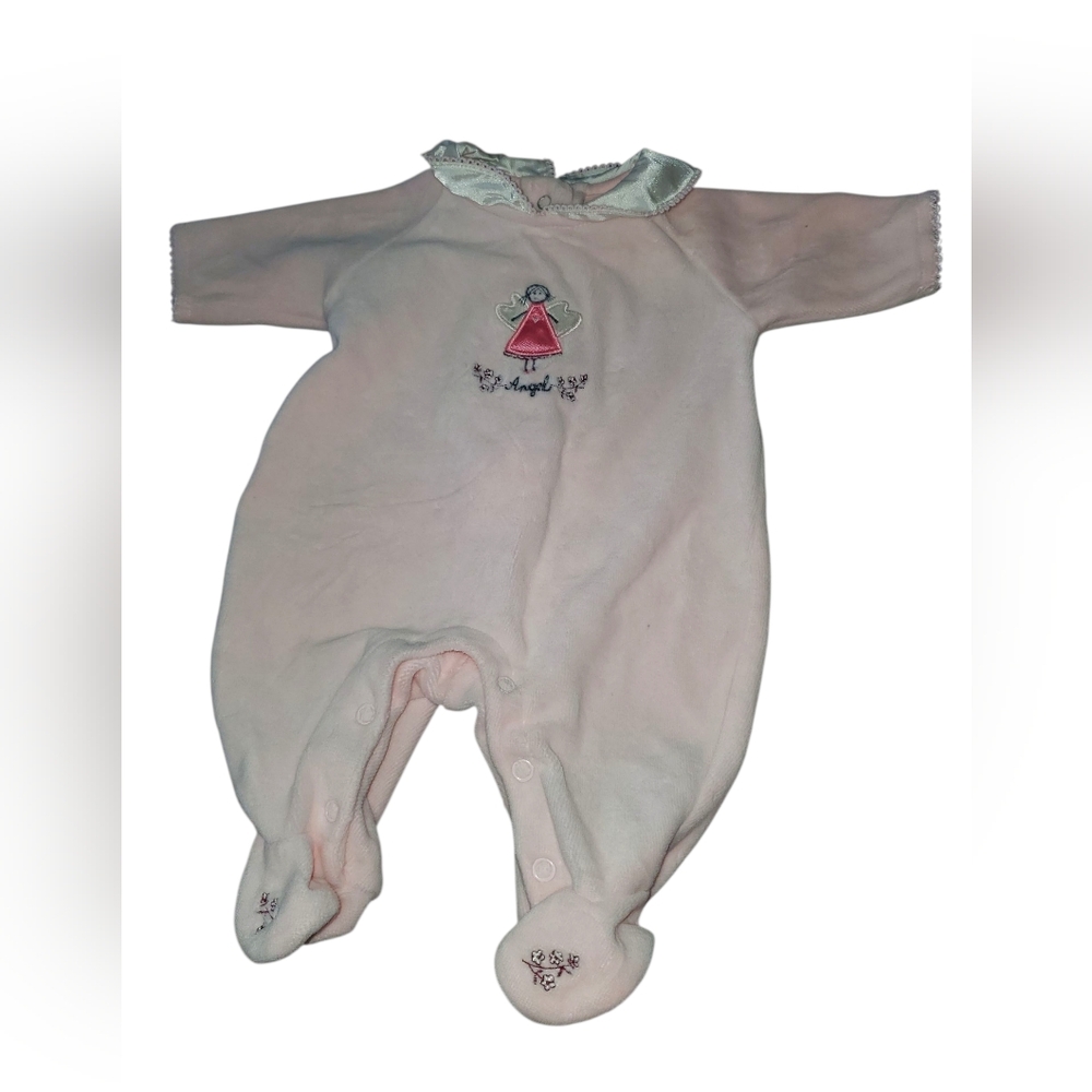 Pink Angel Embroidered Kids One Piece - Preemie